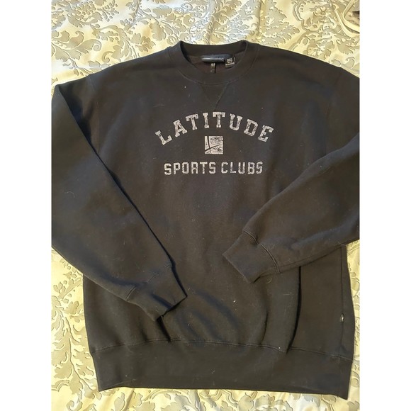 Black Latitude Sports Club Pennant Crewneck Sweatshirt - Picture 2 of 4
